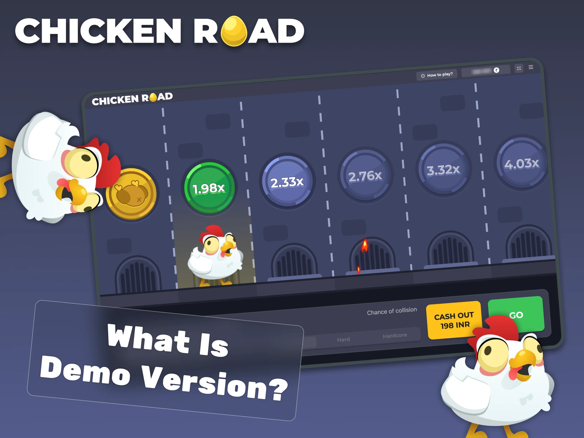 In Chicken Road demo version you can practise playing the game for free.