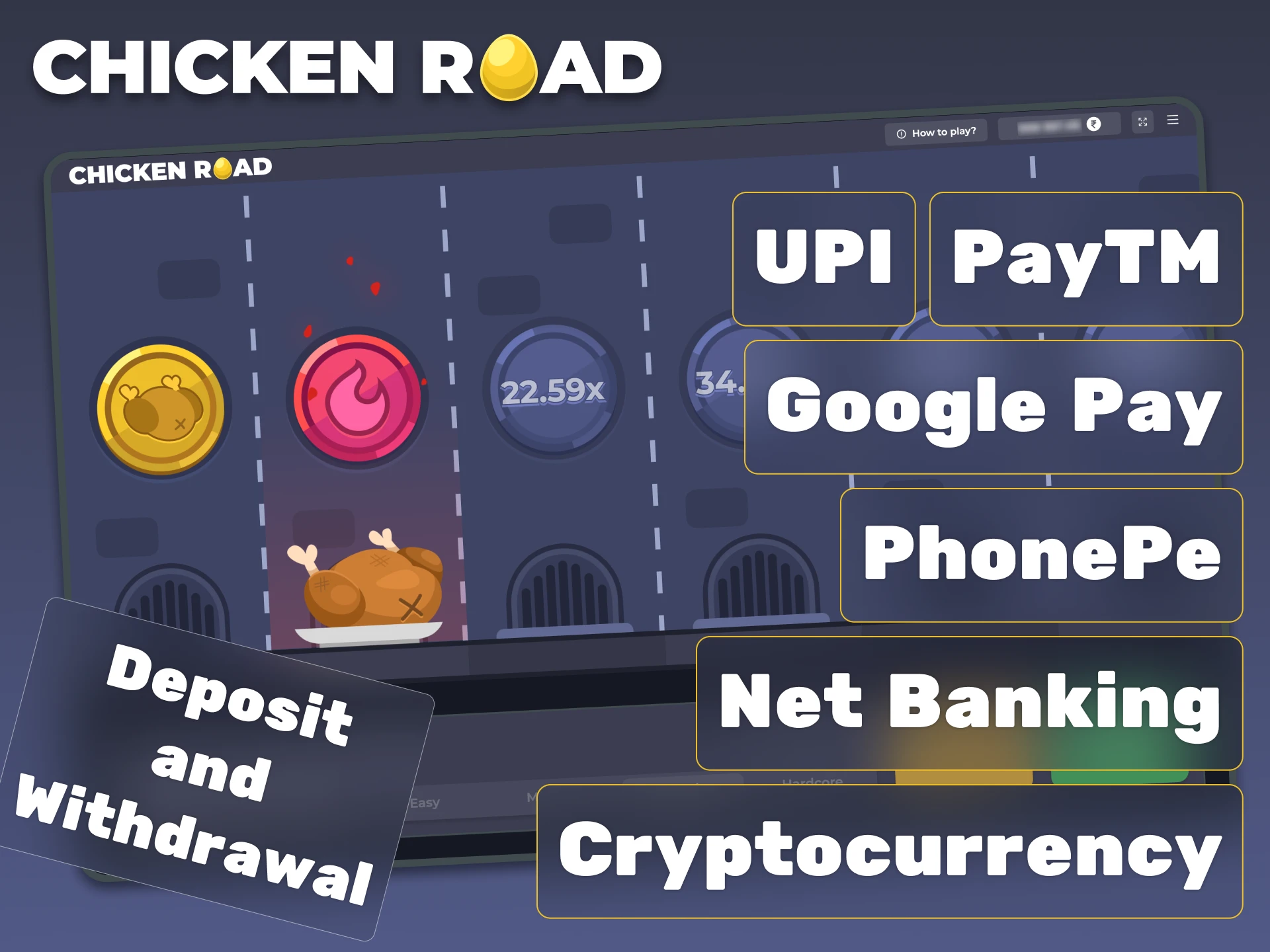 Chicken Road game supports many convenient payment options for Indian players