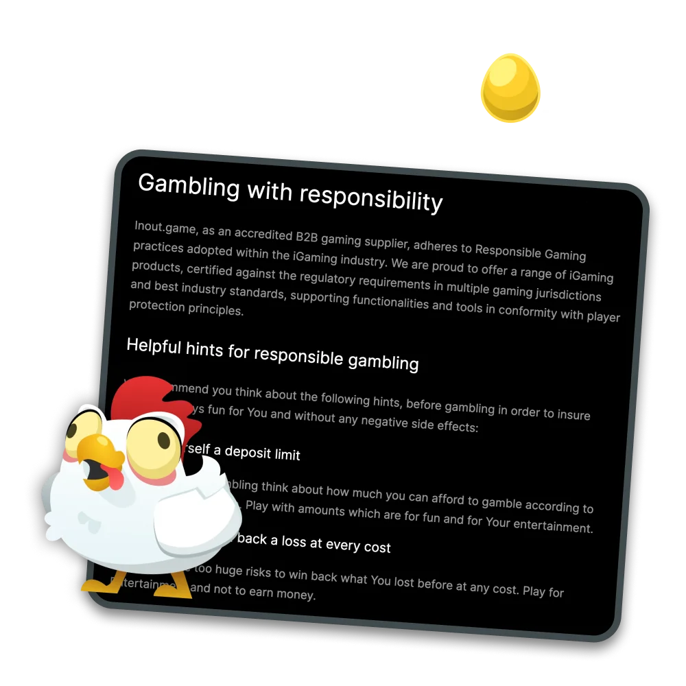 Read Chicken Road responsible gaming rules.