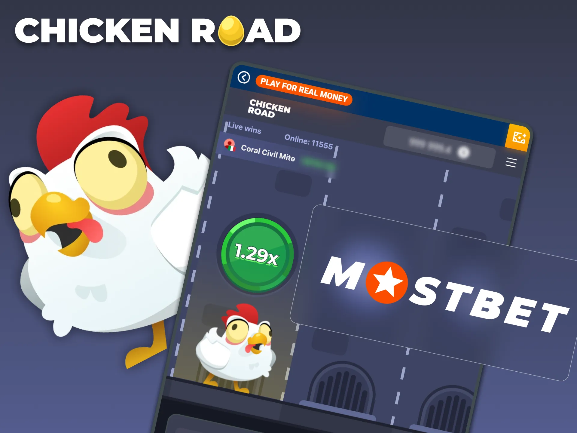 You can play Chicken Road slot at Mostbet.