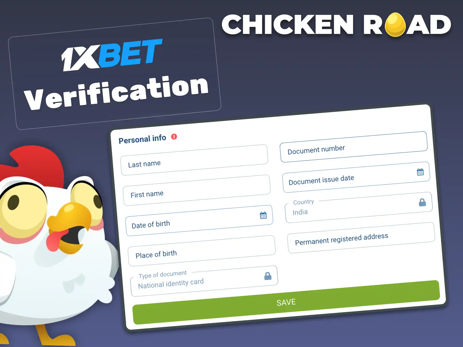 Verify your 1xBet account by uploading ID and address documents to play Chicken Road securely.
