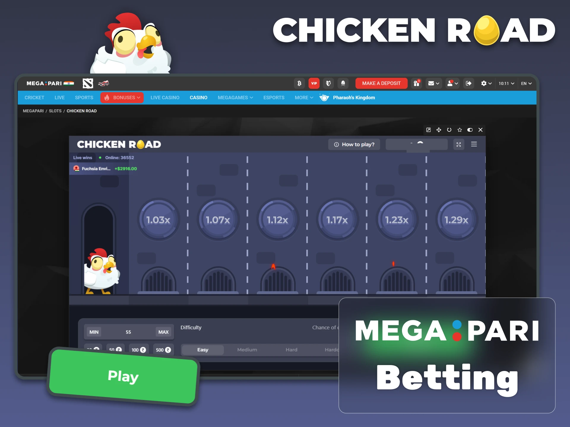 Launch the Chicken Road game on MegaPari.
