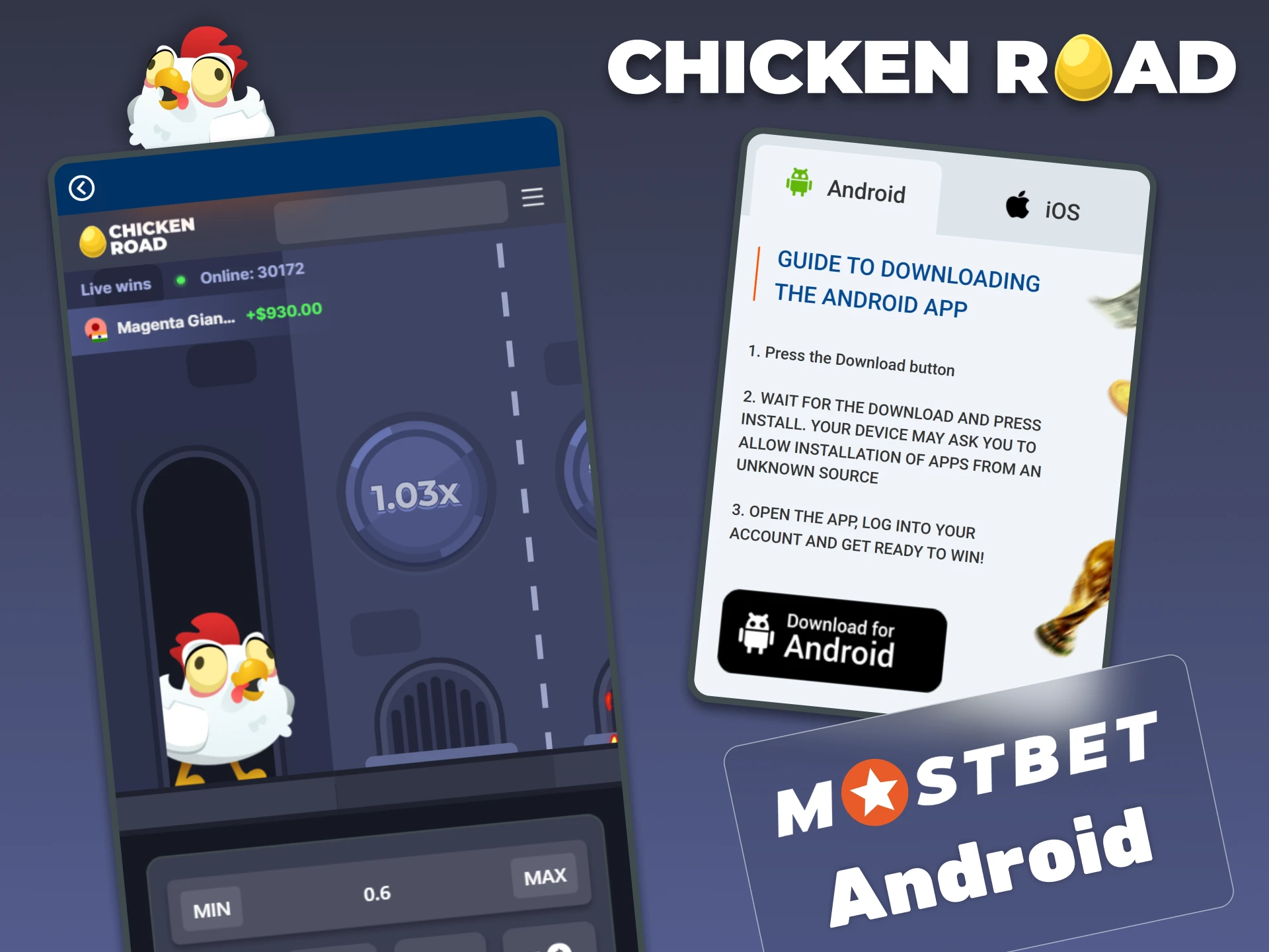 Install the Mostbet app for Android and enjoy playing Chicken Road from anywhere.