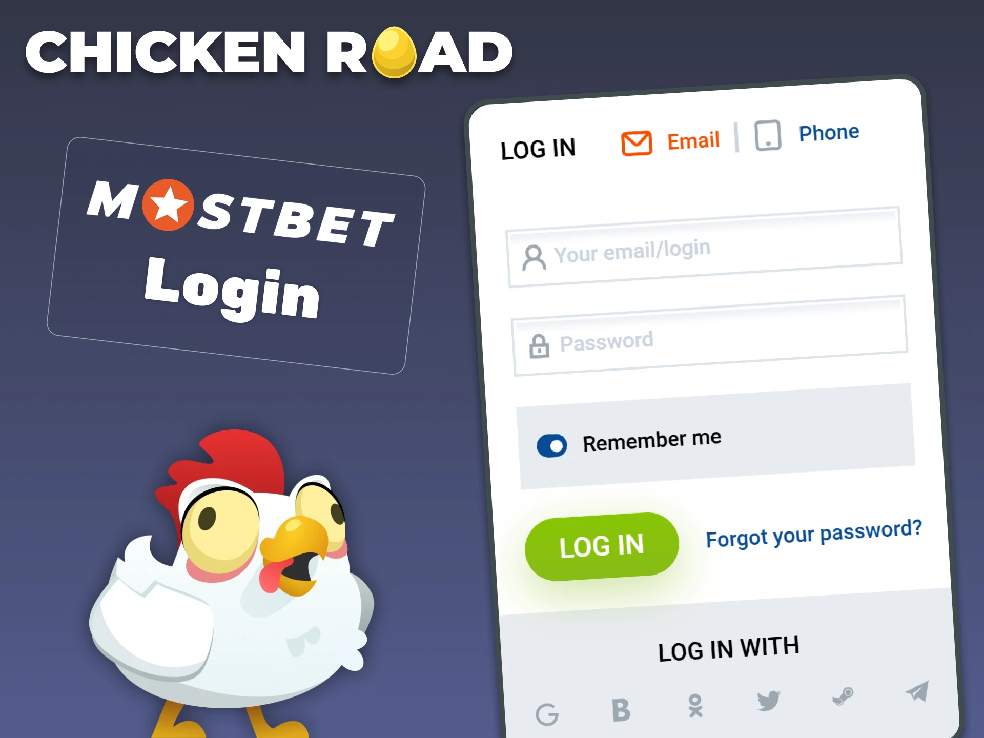 To log in to your Mostbet account, you only need your username and password.