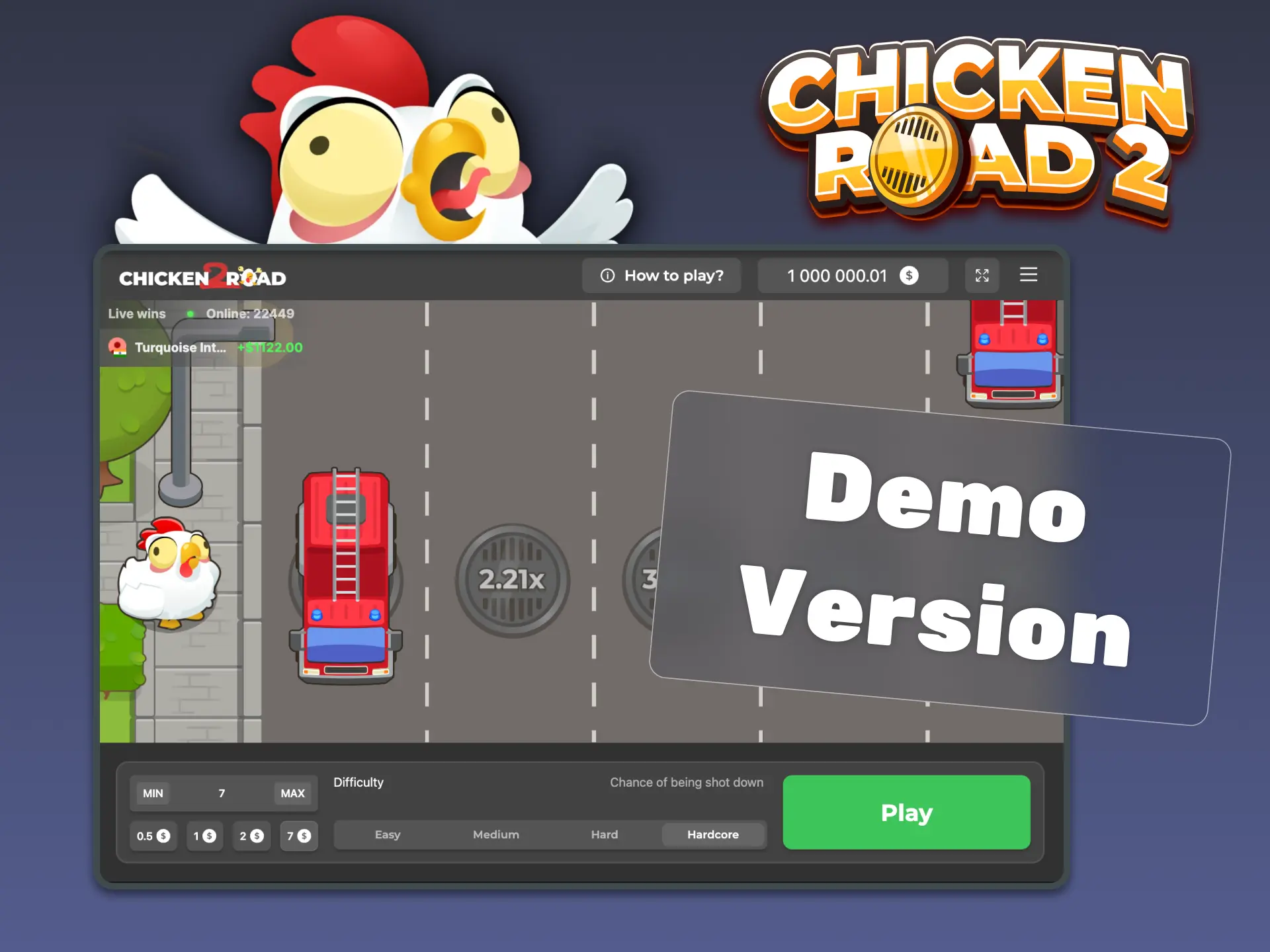Play Chicken Road 2 demo, test strategies, and improve your skills safely.