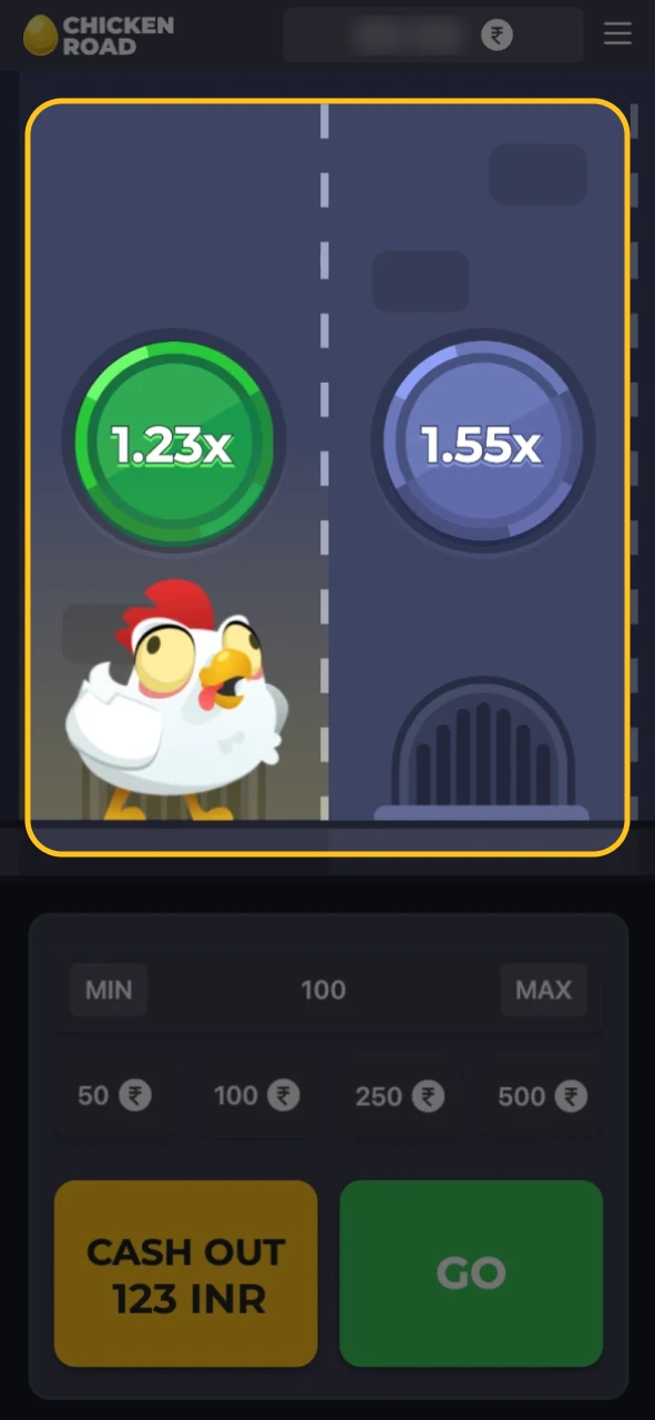 Pick whether to move forward or cash out your Chicken Road rewards.