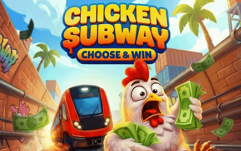 Dodge trains and collect cash rewards in the Chicken Subway game.